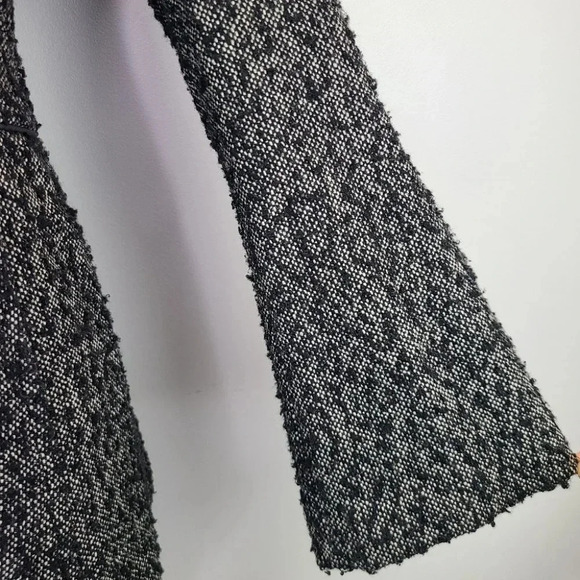 Jessica Simpson Black White Boucle Tweed Fit Flare Bell Sleeve Coat Y2K XS - Picture 6 of 16